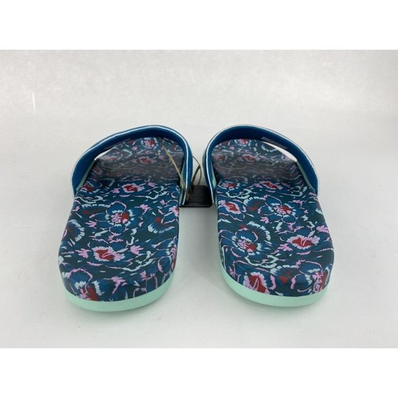 Adidas Adilette Comfort Blue Floral Women's Slides Teal Uncommon Colorway - Picture 4 of 10